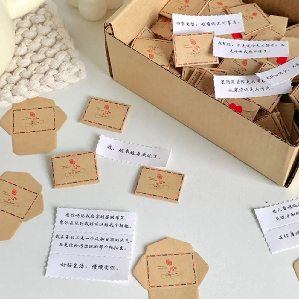 100 Promises/Blessings/To Do Lists Mini Love Letter Set Selfmade Handmade Love Message Paper Handcrafts DIY Surprise Gifts