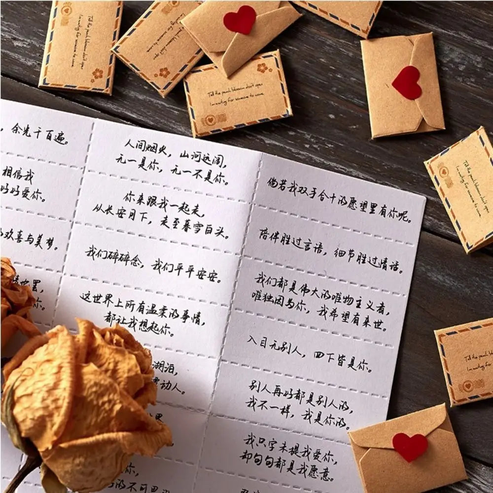 100 Promises/Blessings/To Do Lists Mini Love Letter Set Selfmade Handmade Love Message Paper Handcrafts DIY Surprise Gifts